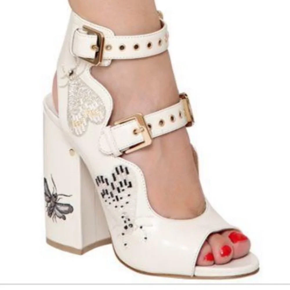 LAURENCE DACADE ELLEN NEDEN BEADED BLACK SANDALS - Picture 5 of 16